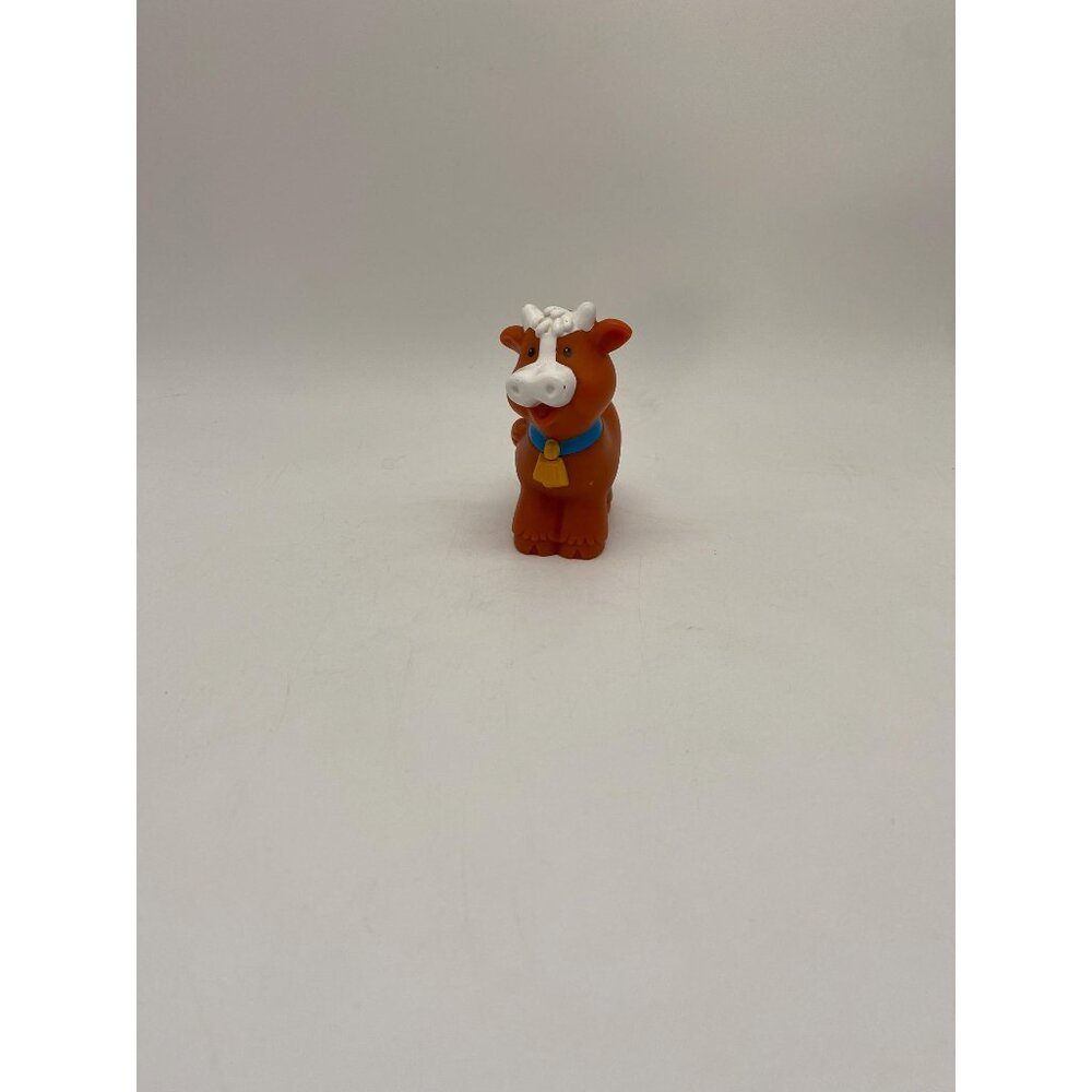 Fisher-Price Little People Farm Animal Brown and White Cow Figurine Toy